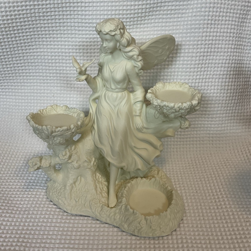 PartyLite Ariana's Garden Fairy Statue 3 Tea Light Candle Holder #P7298 Not Used
